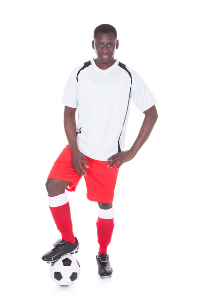 Professional Soccer Player With Ball - Valokuva, kuva