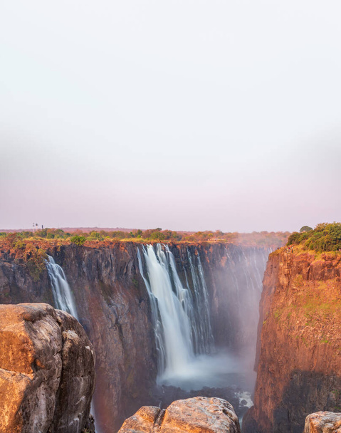 Victoria vízesés, Zambia oldalán Zimbabwe, felső nézet - Fotó, kép