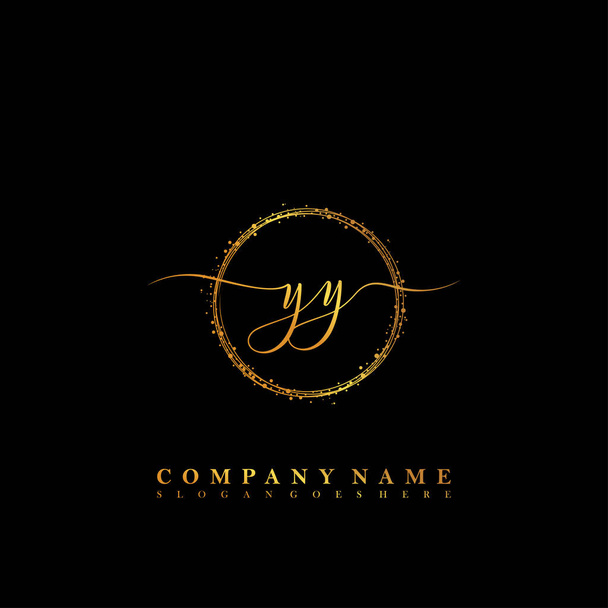 Initiale YY Branding Logo-Kollektionen, Handschrift Logo der initialen Signatur, Hochzeit, Mode, florale und botanische mit kreativen Vorlagenvektor - Vektor, Bild