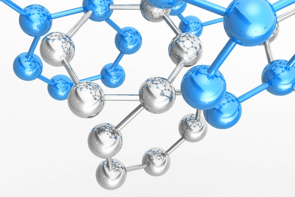 moleculen op witte achtergrond.3d illustratie - Foto, afbeelding