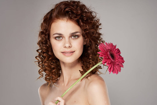 Young beautiful woman portrait cute face, skin care - Fotografie, Obrázek
