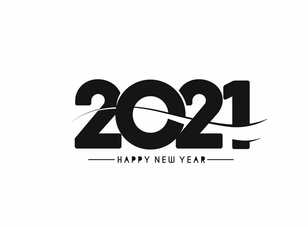 Happy New Year 2021 Text Typography Design Patter, Vector illustration. - Вектор,изображение