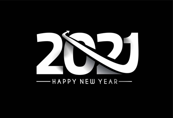 Šťastný nový rok 2021 Text Typografie Design vzor, vektorové ilustrace. - Vektor, obrázek