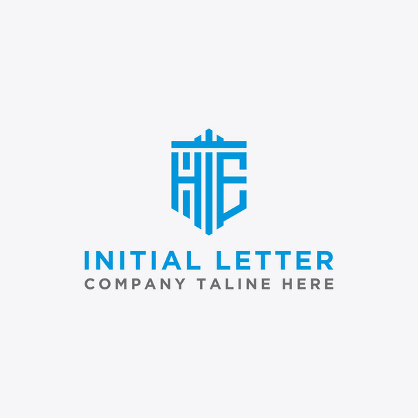 logo design inspiráció vállalatok számára a HE logó ikonjának eredeti betűiből. - Vektor. - Vektor, kép