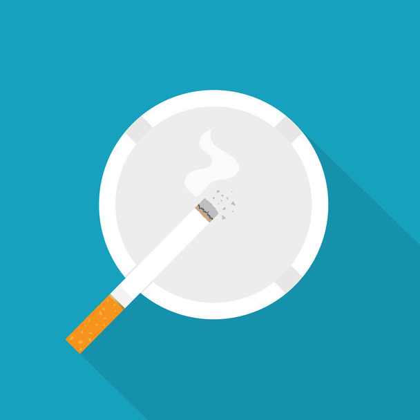 Kültablası simge-vektör illüstrasyonunda sigara yakmak - Vektör, Görsel