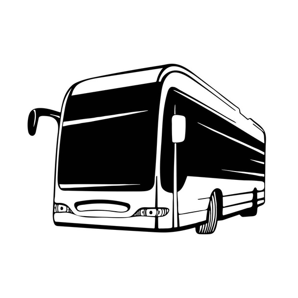 A busz. Városi busz kézzel rajzolt vektor illusztráció. Edző. Realisztikus busz vázlat rajz grafika. - Vektor, kép