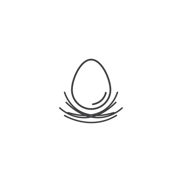 Modelo de design de logotipo de ovo e ninho - Vector
 - Vetor, Imagem