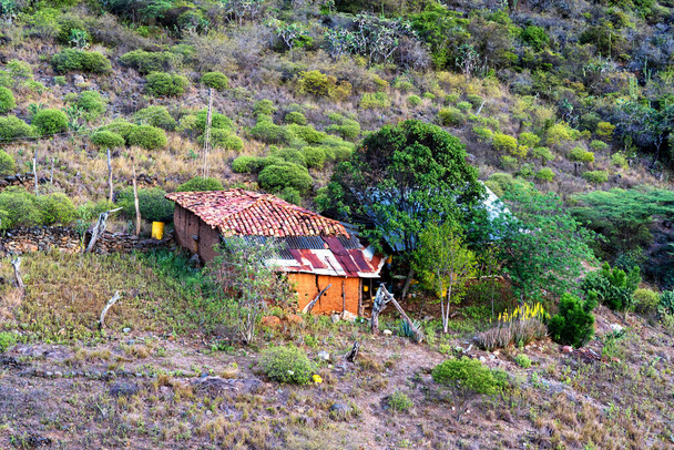Farmhouse Lodge in the rural mountainous part of Colombia located among rolling hills and coffee plantations
. - Фото, изображение