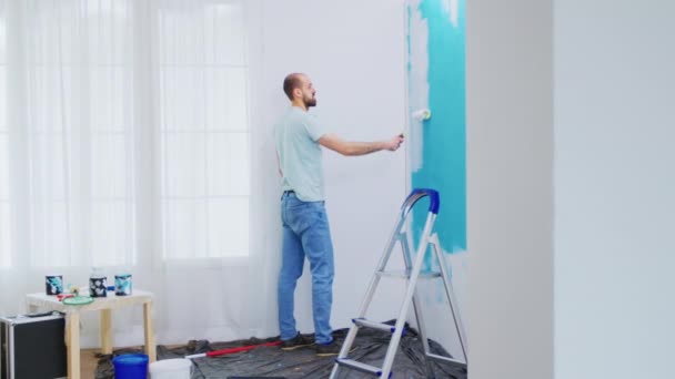 Painting apartment wall - Footage, Video