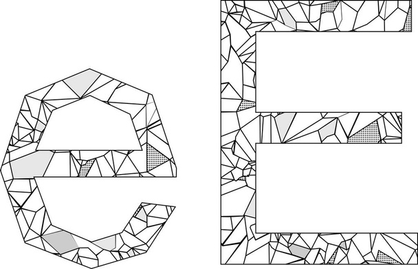 polygon letter E illustration in vector format - Vector, Image