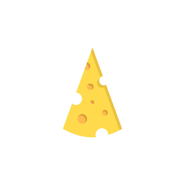 Pezzo di formaggio vettore icona simbolo cibo isolato su sfondo bianco - Vettoriali, immagini