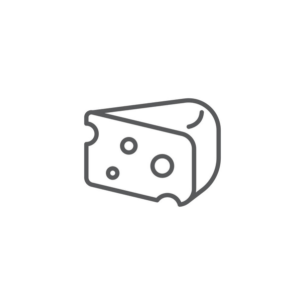 Pedaço de queijo vetor ícone comida símbolo isolado no fundo branco
 - Vetor, Imagem