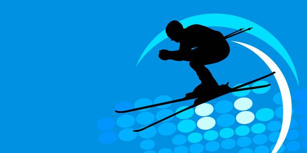зимний альпийский спорт с векторным качеством
 - Вектор,изображение