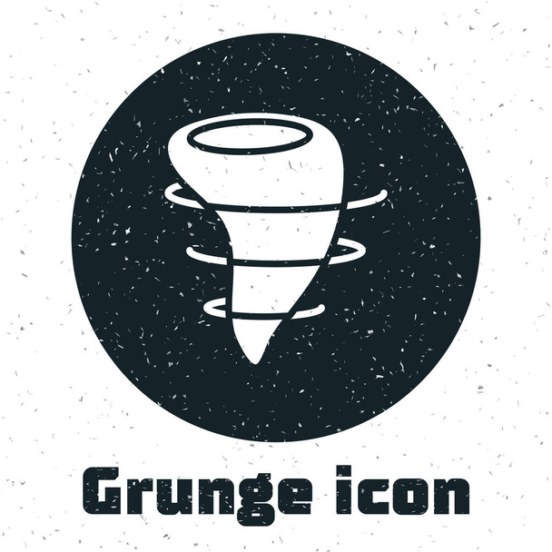 Значок Grunge Tornado выделен на белом фоне. Монохромный винтажный рисунок. Векторная миграция
. - Вектор,изображение