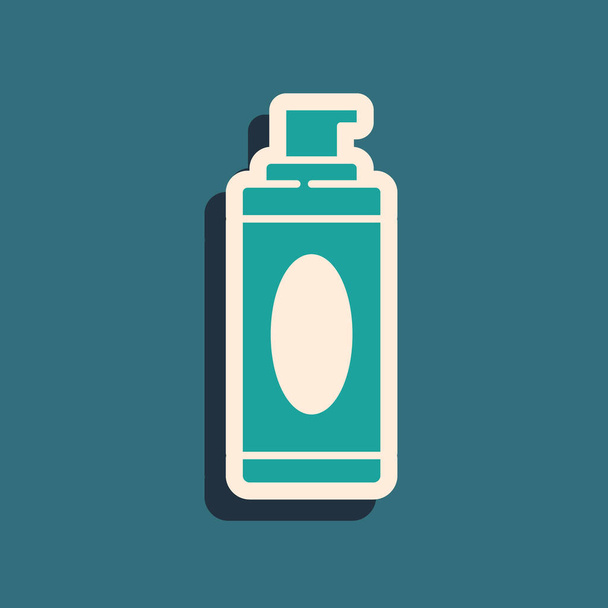 Green Shaving gel foam icon isolated on green background. Shaving cream. Long shadow style. Vector Illustration. - Vector, Image