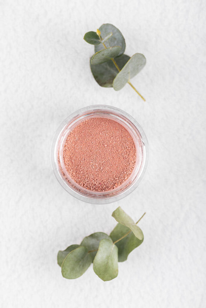 Pink cosmetic clay powder for skin and hair - Photo, Image