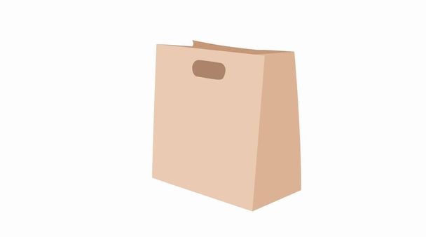 Vector Isolated Illustration of a Paper Bag - Vector, Image