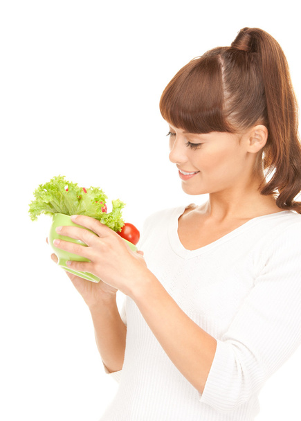 Beautiful housewife with vegetables - Zdjęcie, obraz