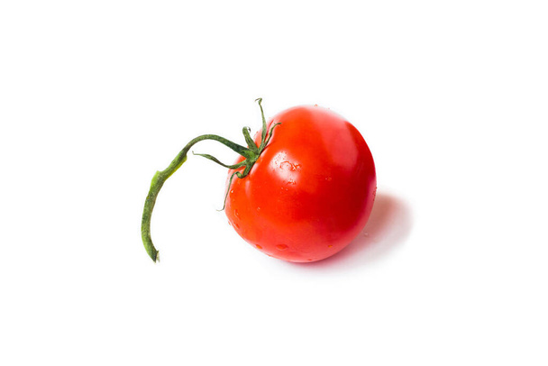 Fresh bright tomato on white background - Фото, изображение