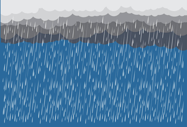 Wolk en regen, regenseizoen, vectorontwerp, illustratie. - Vector, afbeelding