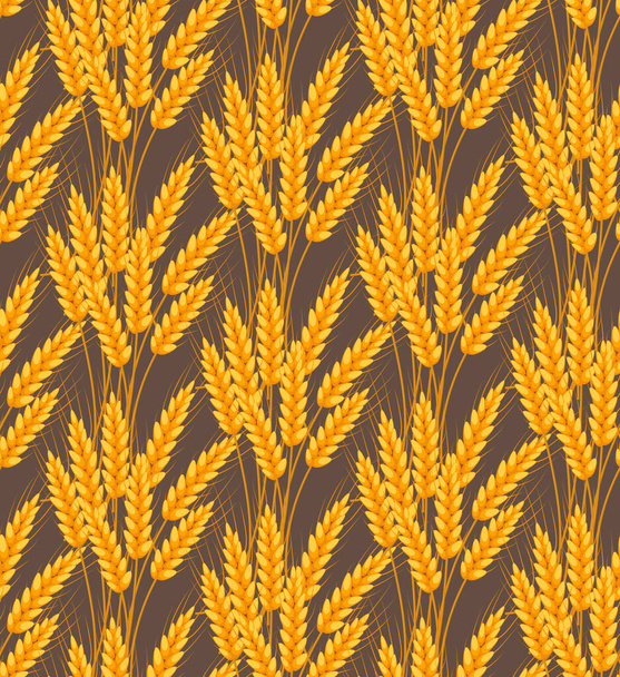 Пшеничный бесшовный узор. Шипы повторяющиеся текстуры, бесконечный фон. Векторная иллюстрация
 - Вектор,изображение