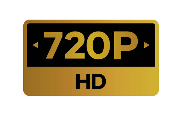 Gold 2k Quad HD étiquette isolée sur fond blanc. Logo Icône haute résolution ; Étiquette vectorielle d'affichage d'écran de télévision / jeu haute définition. - Vecteur, image
