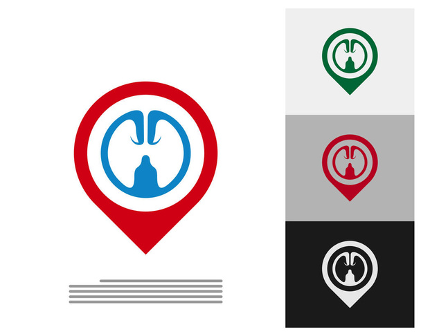 Point with Lungs Logó Sablon Design Vector, Emblem, Design Concept, Creative Symbol, Icon - Vektor, kép