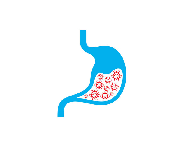 Векторный шаблон логотипа вируса желудка, творческие концепции логотипа желудка
 - Вектор,изображение