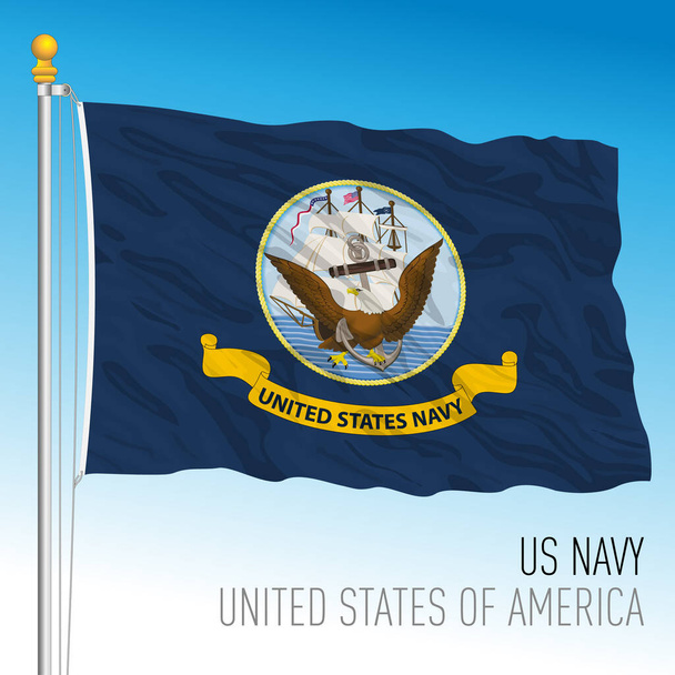 ми військово-морський прапор, об'єднані держави, векторна ілюстрація - Вектор, зображення
