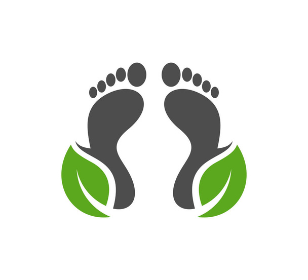 Modello vettoriale del logo del piede della natura, concetti creativi di progettazione del logo del piede - Vettoriali, immagini