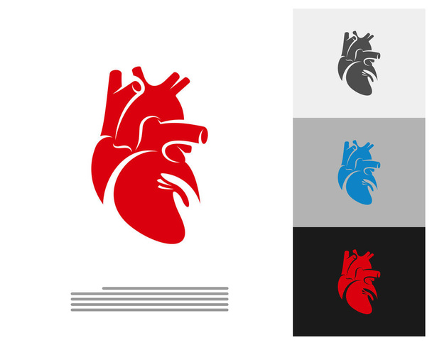 Modelo do vetor do logotipo do cuidado do coração, conceitos criativos do projeto do logotipo do coração humano
 - Vetor, Imagem
