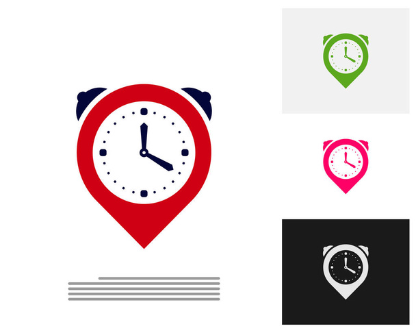 Clock Point logo design concept vector. Time management Point logo template. Concept icon isolated on white background. Vector symbol. - Vector, Image