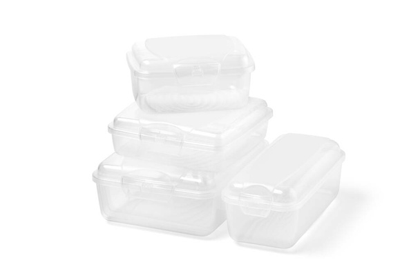 Caja de alimentos de plástico aislado con camino de recorte
 - Foto, imagen