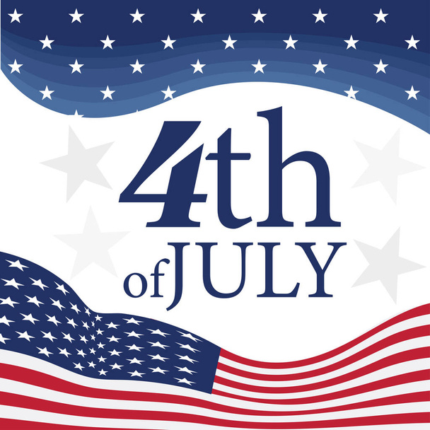 Happy 4th of july poster - Vector, afbeelding
