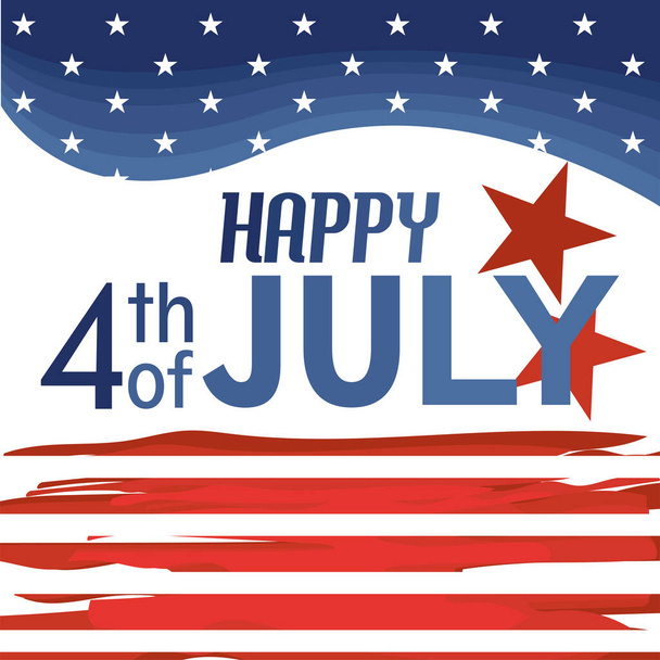 Happy 4th of july poster - Vector, Image