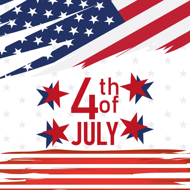 Happy 4th of july poster - Vector, Imagen