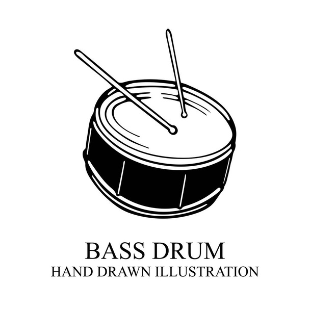Drum. Drum hand drawn sketch vector illustration. Part of set.  - Vector, Image