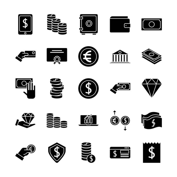 Paquete de iconos de conjunto de dinero
 - Vector, Imagen