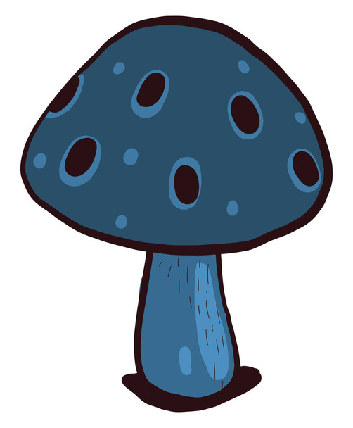 Синій гриб, ілюстрація, вектор на білому тлі
 - Вектор, зображення