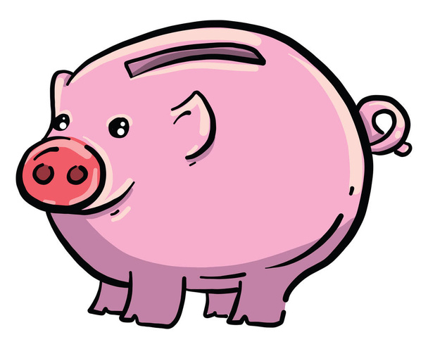 Piggy bank, ilustracja, wektor na białym tle - Wektor, obraz