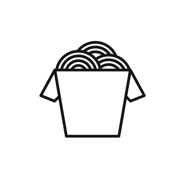 wok noodles κουτί γραμμή εικονίδιο, διανυσματική απεικόνιση - Διάνυσμα, εικόνα