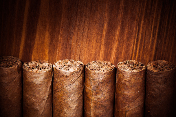 cigars on wooden background - Photo, Image