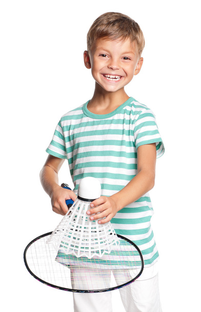 Little boy playing badminton - Fotó, kép