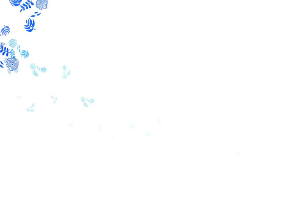 Світло BLUE векторний каракулевий фон з листям. Сучасна геометрична абстрактна ілюстрація з листям. Дизайн ручної роботи для інтернету, листівок
. - Вектор, зображення