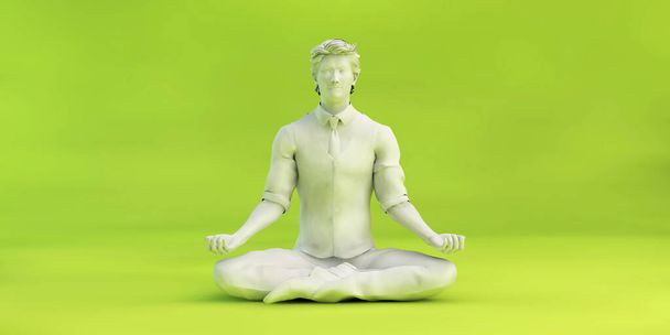 Business Man Lotus Position Meditation Zen Concept - Фото, изображение