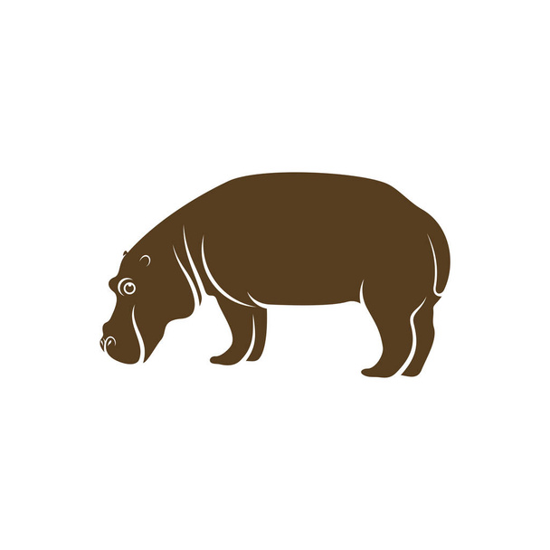 Hippopotamus logo tasarım vektörü. Simge Sembolü. Şablon İllüstrasyonu - Vektör, Görsel