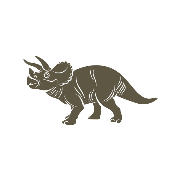 トリケラトプス恐竜のロゴデザインベクトル。アイコンシンボル。テンプレートイラスト - ベクター画像