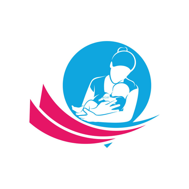 Point avec modèle vectoriel de logo maman et bébé, symbole d'illustration, conception créative - Vecteur, image