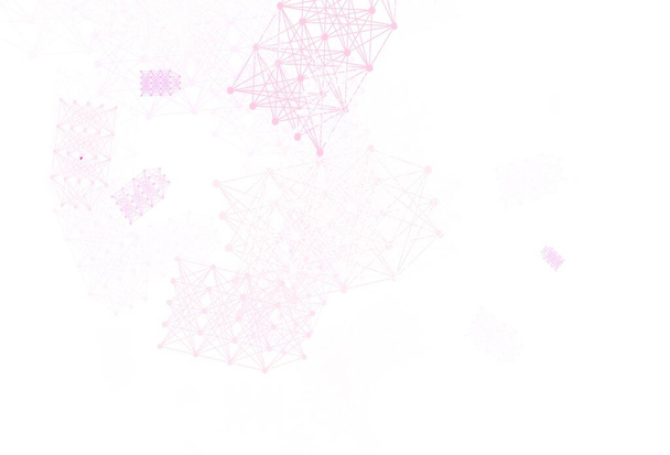 Hellrosa, grünes Vektormuster mit Netzwerk künstlicher Intelligenz. Leuchtend bunte Illustration mit realer Struktur der KI. Vorlage für Anzeigen des Intellekts, Innovationen. - Vektor, Bild