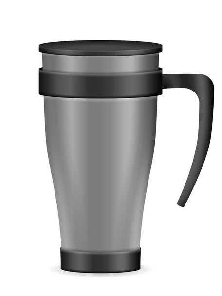 Travel mug on a white background. Vector illustration. - Vetor, Imagem